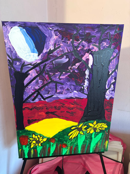 Sunset canvas painting series