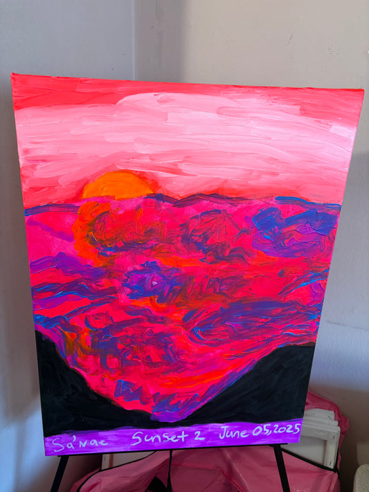 Sunset canvas painting series