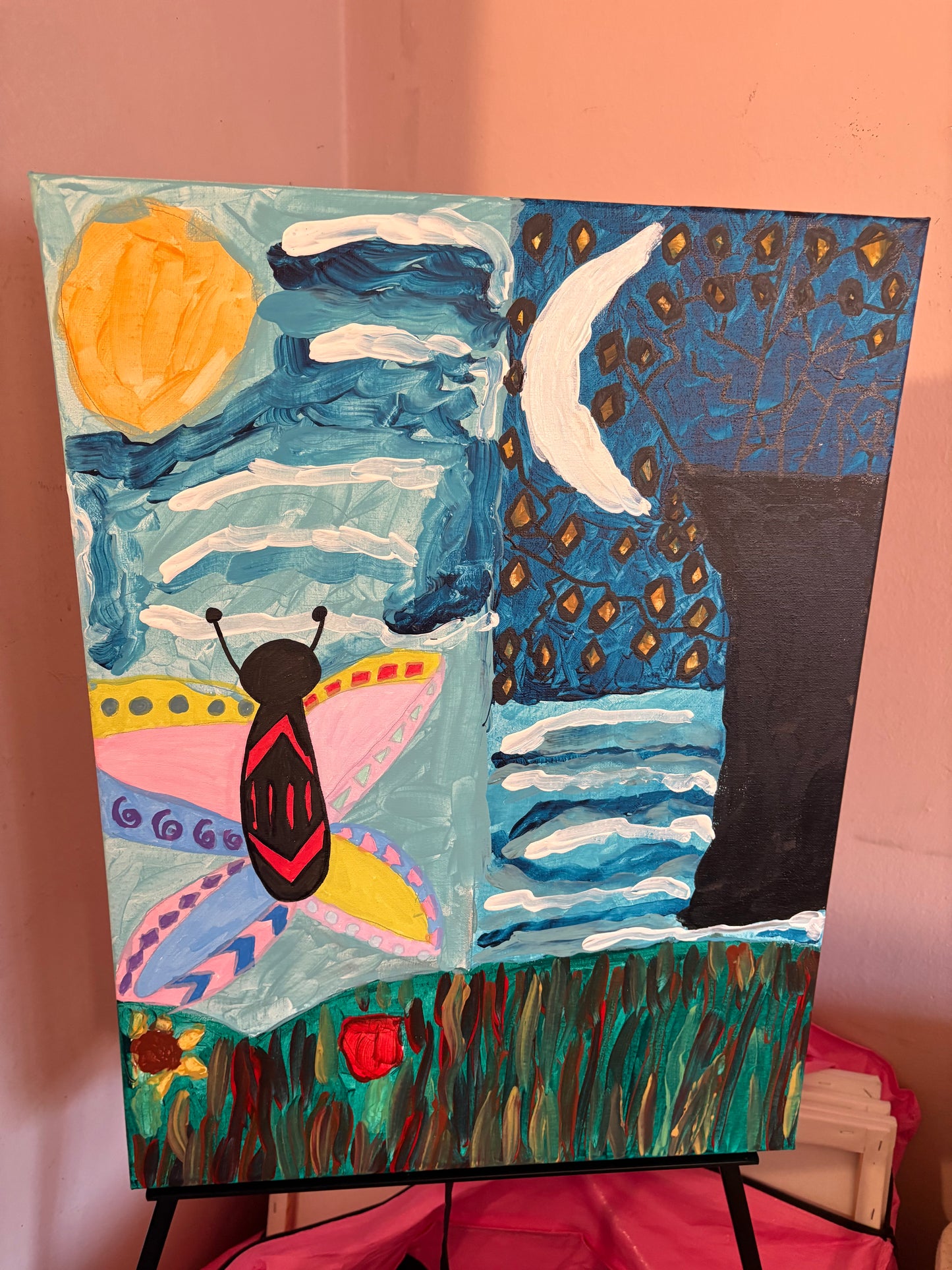 Sunset canvas painting series