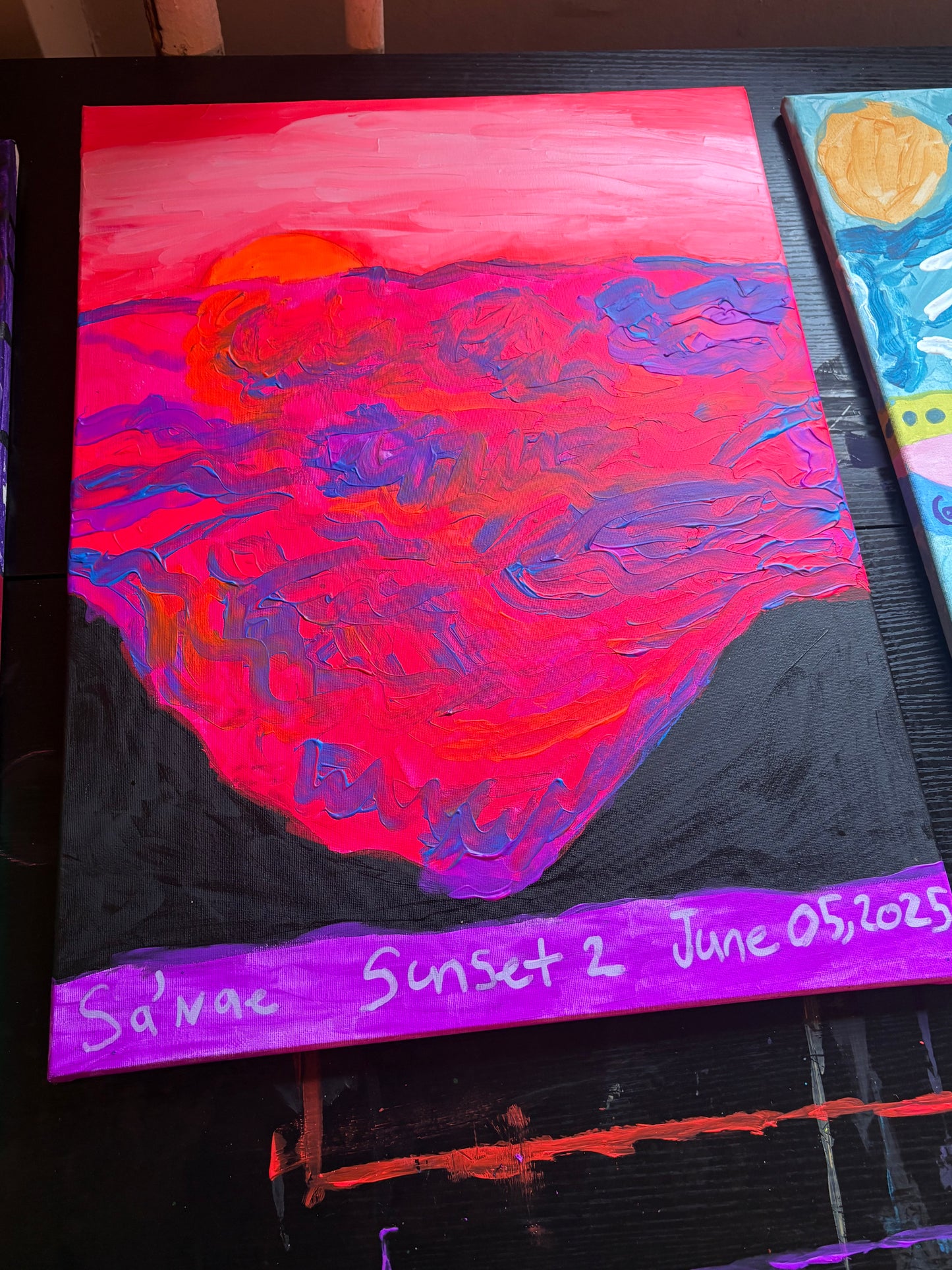 Sunset canvas painting series
