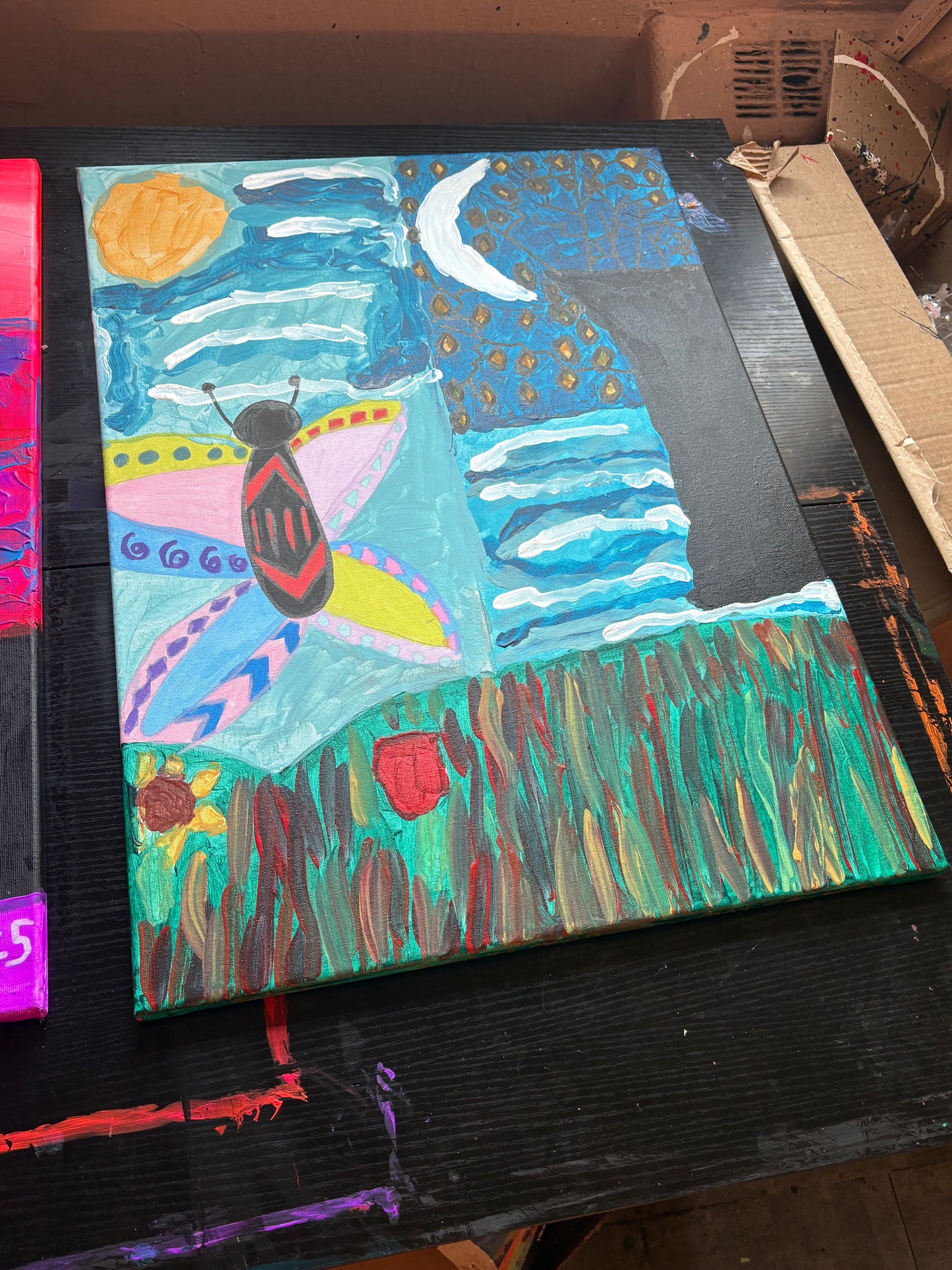 Sunset canvas painting series